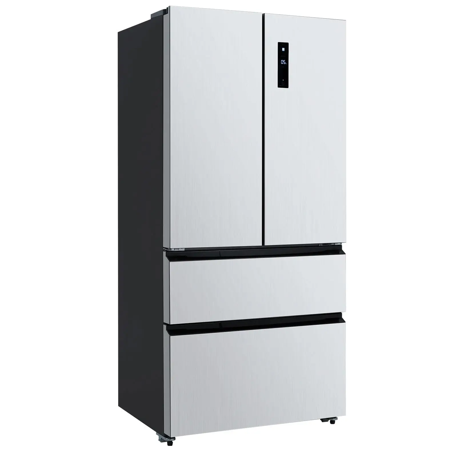 PioneerWorks French Door Refrigerator with Large Capacity 18.8Cu.Ft, 4 Door Full Size Counter Depth Stainless Steel, Auto Defros