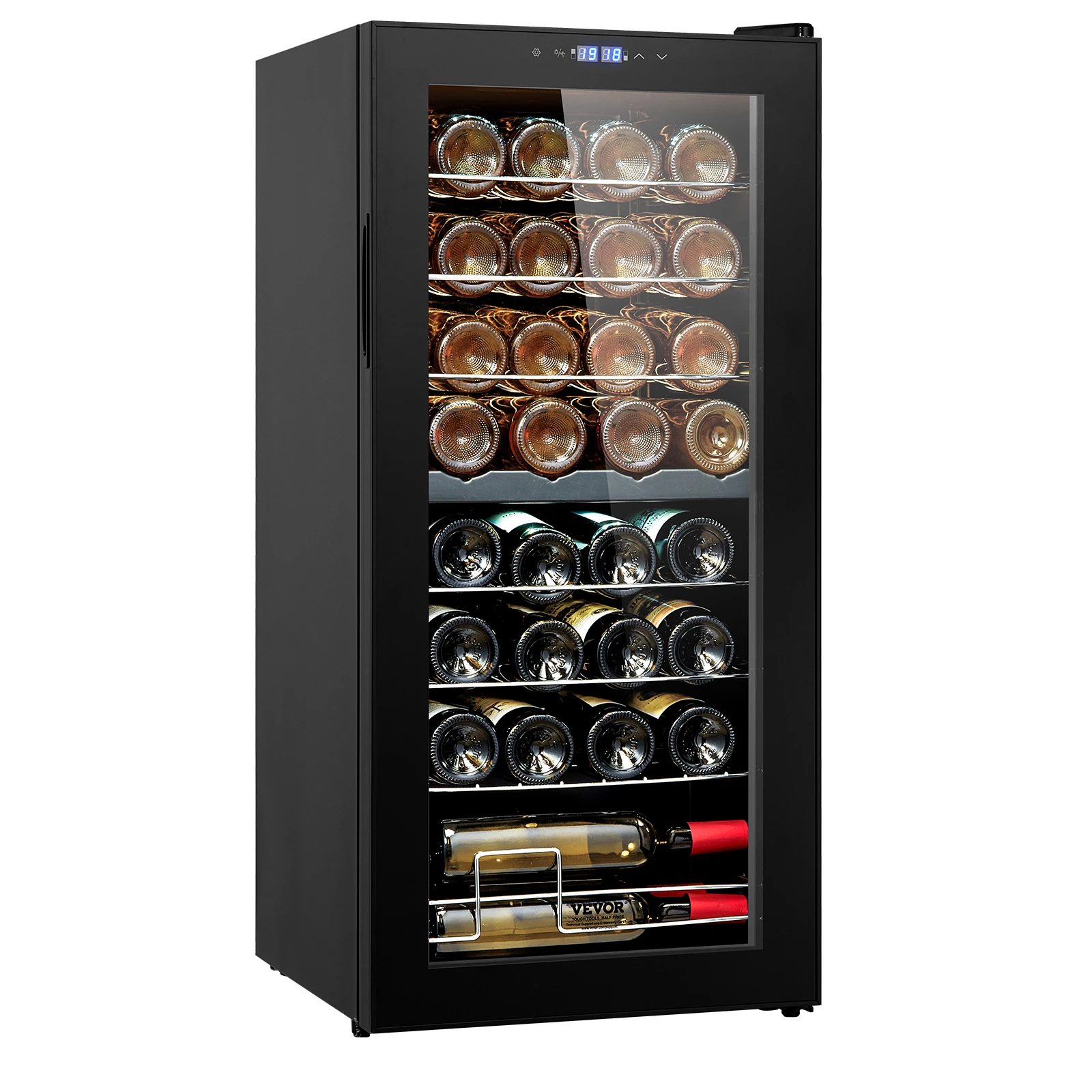 Succebuy Wine Cooler Dual Zone Temperature Wine Fridge Freestanding Refrigerator with Digital Control for Home Bar